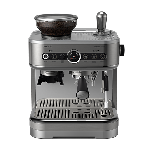 K&aacute;vovar Philips Barista Brew s&nbsp;jednoduch&yacute;m z&aacute;sobn&iacute;kom na zrnkov&uacute; k&aacute;vu, strieborn&yacute;