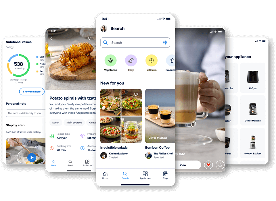 Viacero obrazoviek aplik&aacute;cie HomeID zobrazuj&uacute;cich r&ocirc;zne funkcie aplik&aacute;cie