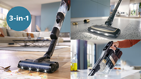 Bezdr&ocirc;tov&yacute; vys&aacute;vač a&nbsp;mop Philips AquaTrio Cordless Vacuum & Wash s&eacute;rie 9000 vyčist&iacute; va&scaron;u dom&aacute;cnosť