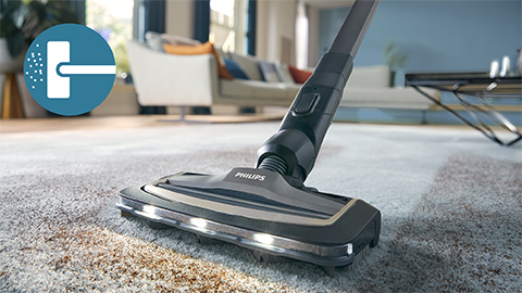 Bezdr&ocirc;tov&yacute; vys&aacute;vač a&nbsp;mop Philips AquaTrio Cordless Vacuum & Wash s&eacute;rie 9000 vyčist&iacute; koberec aj men&scaron;ie koberčeky